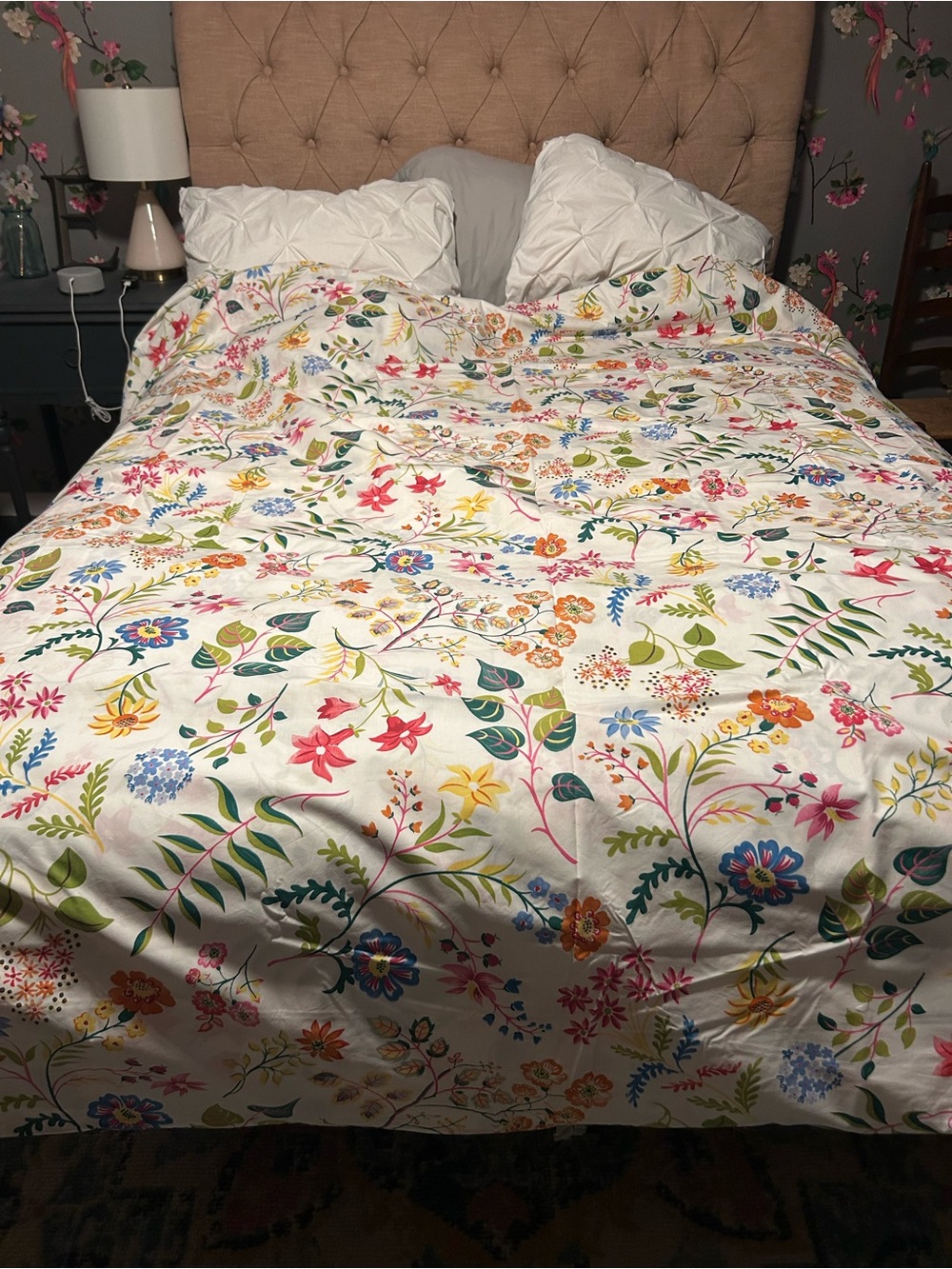 Pottery Barn Full/Queen Floral Botanical Duvet Cover NWOT Cottagecore Boho